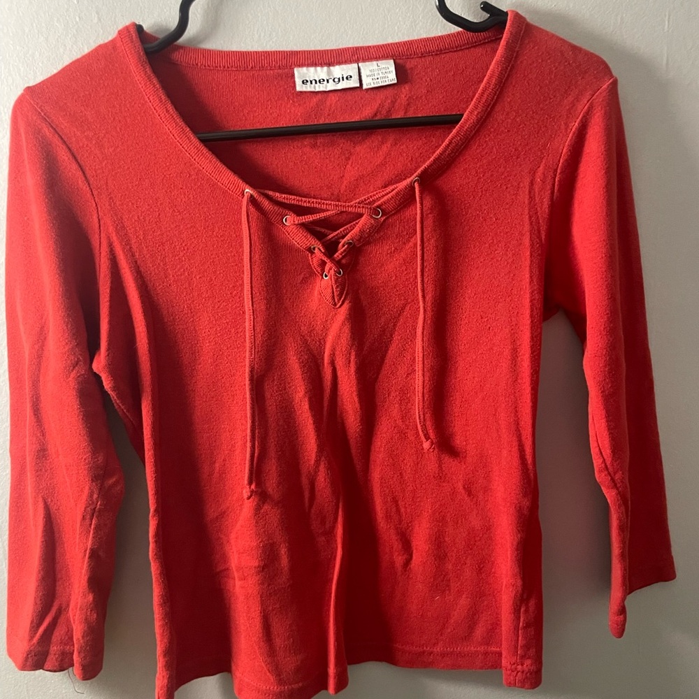 Energie Women's Scarlet Lace-Up Blouse